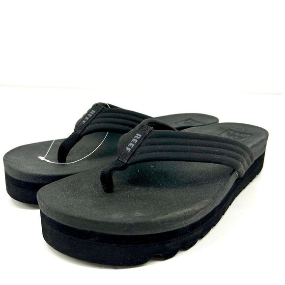New Reef Kaia Rise Black Thong Style Flip Flops US 11 Footwear - Picture 3 of 10